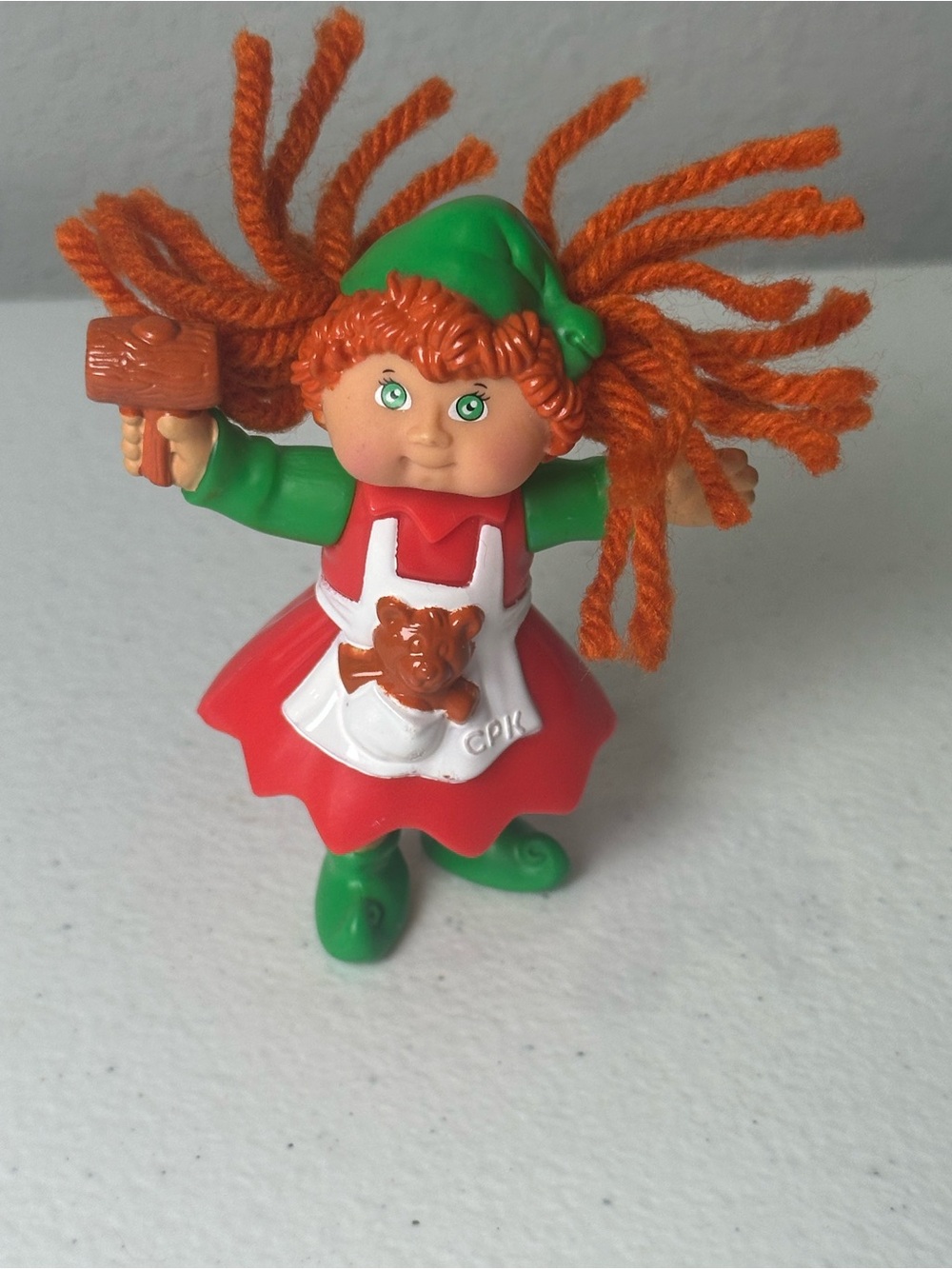 Cabbage Patch Kids Holiday Yarn-Haired Doll in Red Dress and Green Outfit 1994